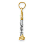 FJC Finejewelers 14k Yellow Gold with Rhodium 3d Cape Hatteras Lighthouse Charm