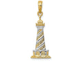FJC Finejewelers 14k Yellow Gold with Rhodium Cape Hatters Lighthouse Charm