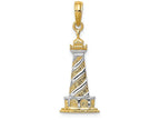 FJC Finejewelers 14k Yellow Gold with Rhodium Cape Hatters Lighthouse Charm