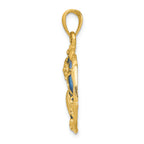 FJC Finejewelers 14k Yellow Gold Blue Enameled Shell Cluster Charm