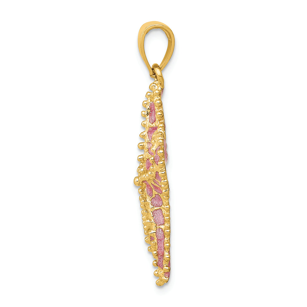 FJC Finejewelers 14k Yellow Gold Pink Enameled Starfish Charm