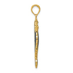 FJC Finejewelers 14k Yellow Gold 3d Blue Enameled Seahorse Charm