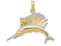 FJC Finejewelers 14k Yellow Gold with Rhodium Sailfish Charm