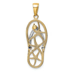 FJC Finejewelers 14k Two-tone Gold Starfish Flip-flop Charm