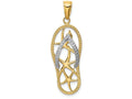 FJC Finejewelers 14k Two-tone Gold Starfish Flip-flop Charm
