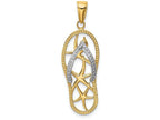 FJC Finejewelers 14k Two-tone Gold Starfish Flip-flop Charm