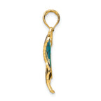 FJC Finejewelers 14k Yellow Gold Aqua Enameled Butterfly Charm