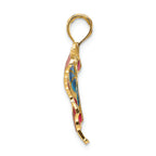 FJC Finejewelers 14k Yellow Gold Blue Pink Enameled Butterfly Charm