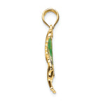 FJC Finejewelers 14k Yellow Gold Green Enameled Butterly Charm
