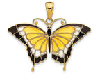 FJC Finejewelers 14k Yellow Gold Yellow Enameled Butterfly Charm