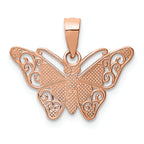 FJC Finejewelers 14k Rose Gold with Rhodium Bright Cut Butterfly Charm