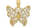 FJC Finejewelers 14k Yellow Gold Filigree Butterfly Charm