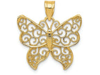 FJC Finejewelers 14k Yellow Gold Filigree Butterfly Charm