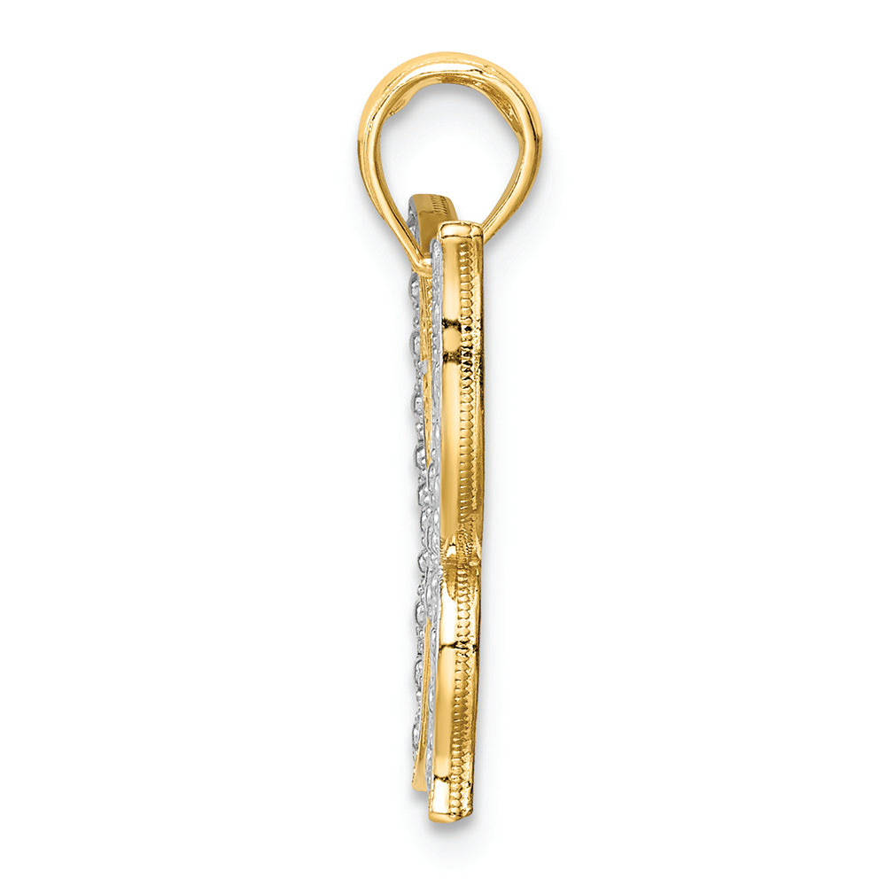 FJC Finejewelers 14k Yellow Gold with Rhodium Butterfly Charm