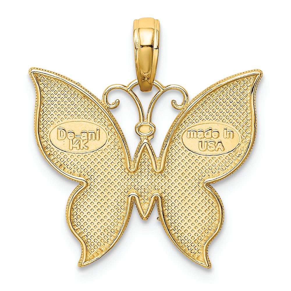 FJC Finejewelers 14k Yellow Gold with Rhodium Butterfly Charm