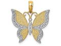FJC Finejewelers 14k Yellow Gold with Rhodium Butterfly Charm