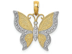 FJC Finejewelers 14k Yellow Gold with Rhodium Butterfly Charm