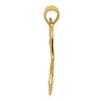 FJC Finejewelers 14k Yellow Gold with Rhodium Filigree Dragonfly Charm