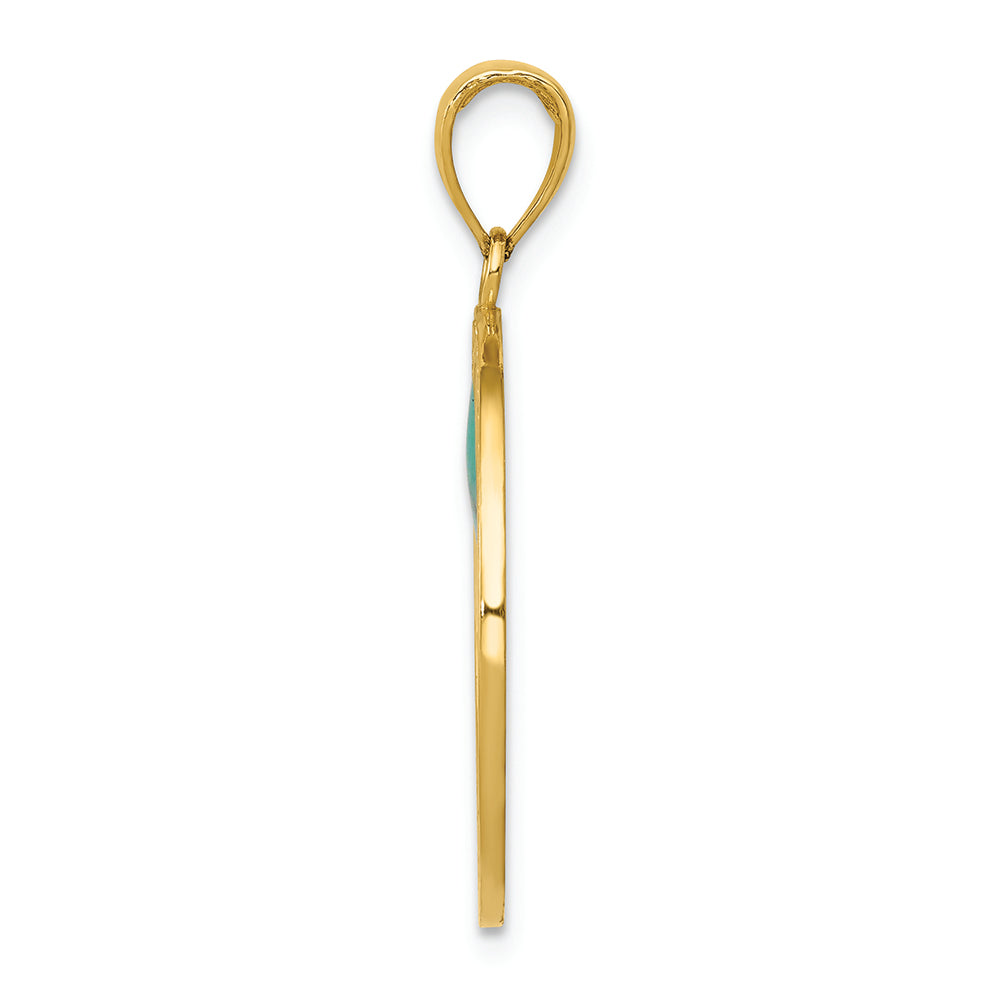 FJC Finejewelers 14k Yellow Gold Enameled Tree Of Life Charm