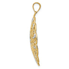 FJC Finejewelers 14k Yellow Gold with Rhodium Bright Cut Fancy Swirl Charm