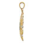 FJC Finejewelers 14k Yellow Gold with Rhodium Starburst Charm