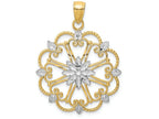 FJC Finejewelers 14k Yellow Gold with Rhodium Starburst Charm