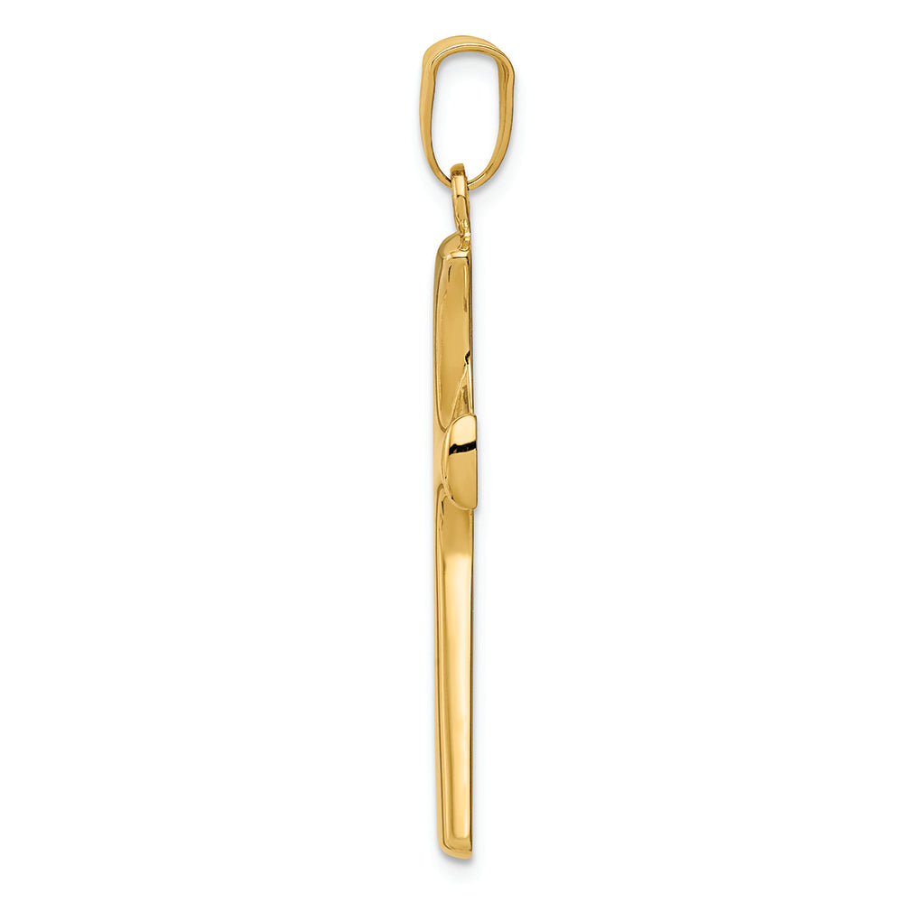 FJC Finejewelers 14k with with Rhodium Fancy Cross Charm