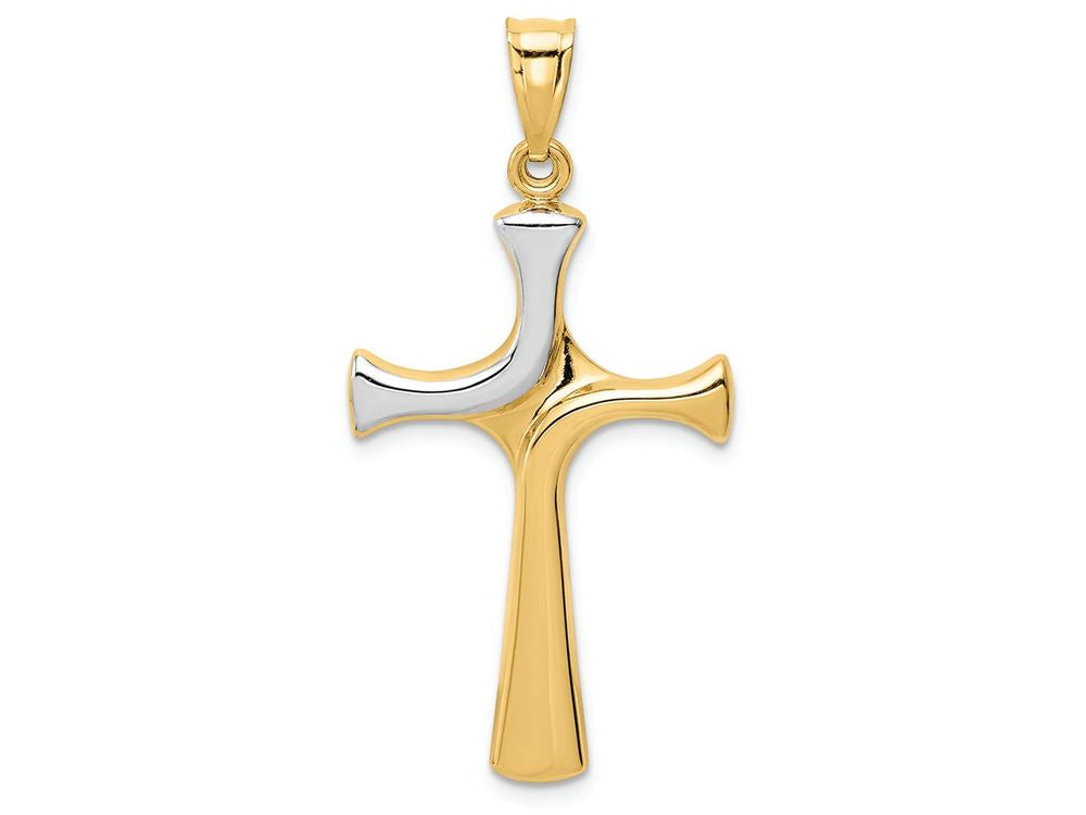 FJC Finejewelers 14k with with Rhodium Fancy Cross Charm
