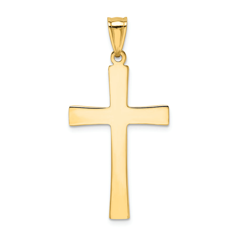 FJC Finejewelers 14k Yellow Gold with with Rhodium Bright Cut Cross Charm