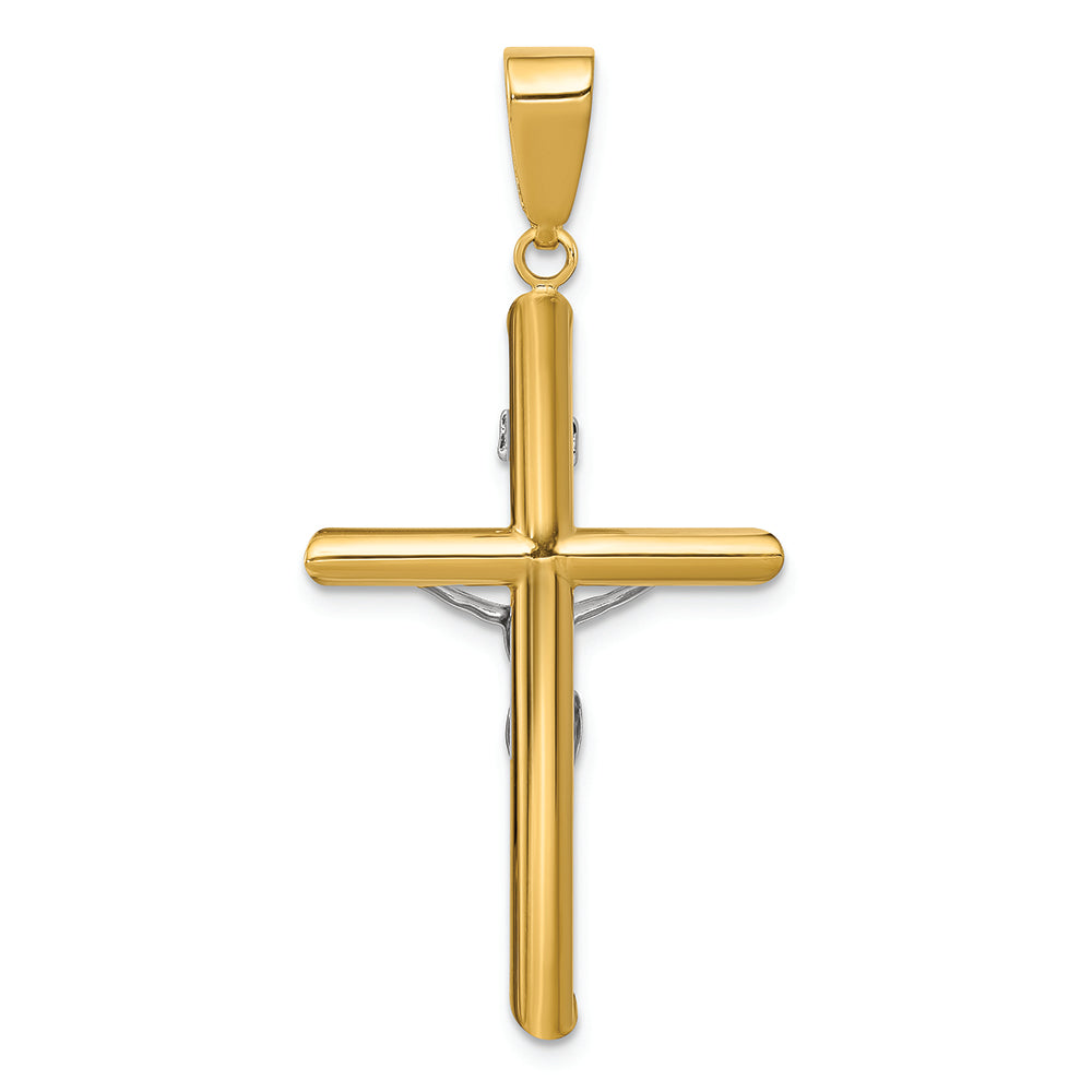 FJC Finejewelers 14k Two-tone Gold Hollow Crucifix Charm
