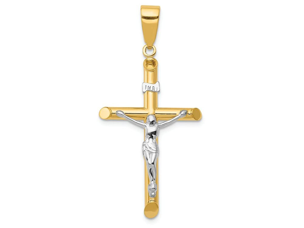 FJC Finejewelers 14k Two-tone Gold Hollow Crucifix Charm