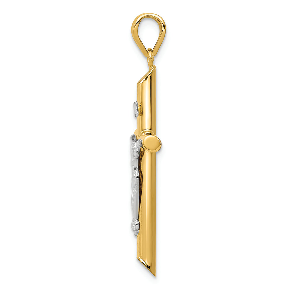 FJC Finejewelers 14k Two-tone Gold Hollow Crucifix Charm