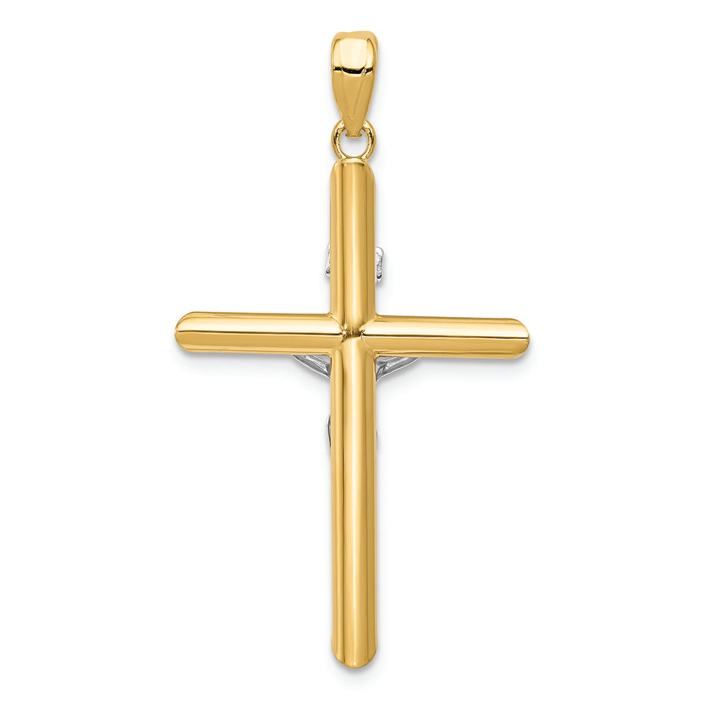 FJC Finejewelers 14k Two-tone Gold Hollow Crucifix Charm