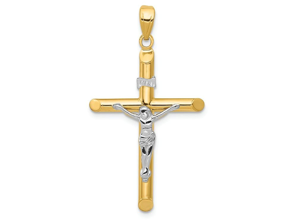 FJC Finejewelers 14k Two-tone Gold Hollow Crucifix Charm