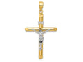 FJC Finejewelers 14k Two-tone Gold Hollow Crucifix Charm