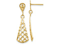 FJC Finejewelers 14k Yellow Gold Bright Cut Inverted Fan Dangle Post Earring