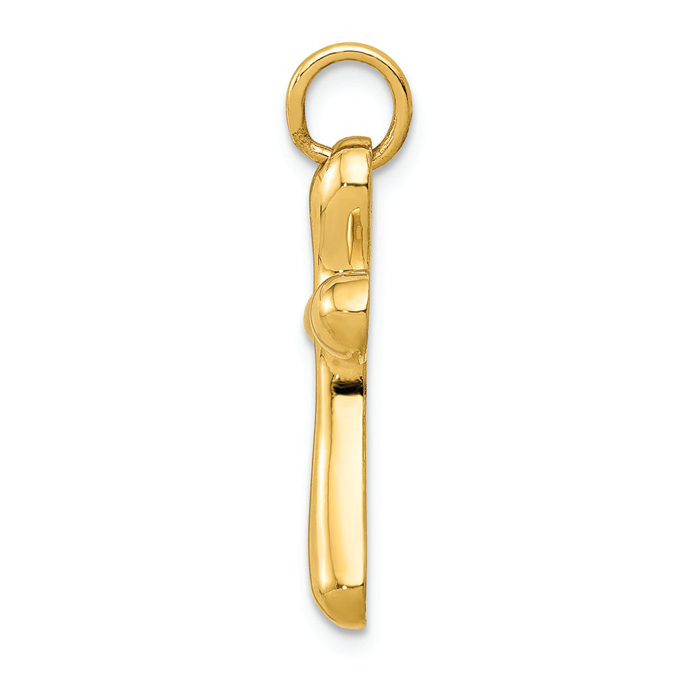 FJC Finejewelers 14k Yellow Gold Polished Freeform Cross Charm