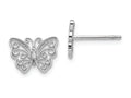 FJC Finejewelers 14k White Gold White Butterfly Post Earrings