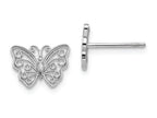 FJC Finejewelers 14k White Gold White Butterfly Post Earrings