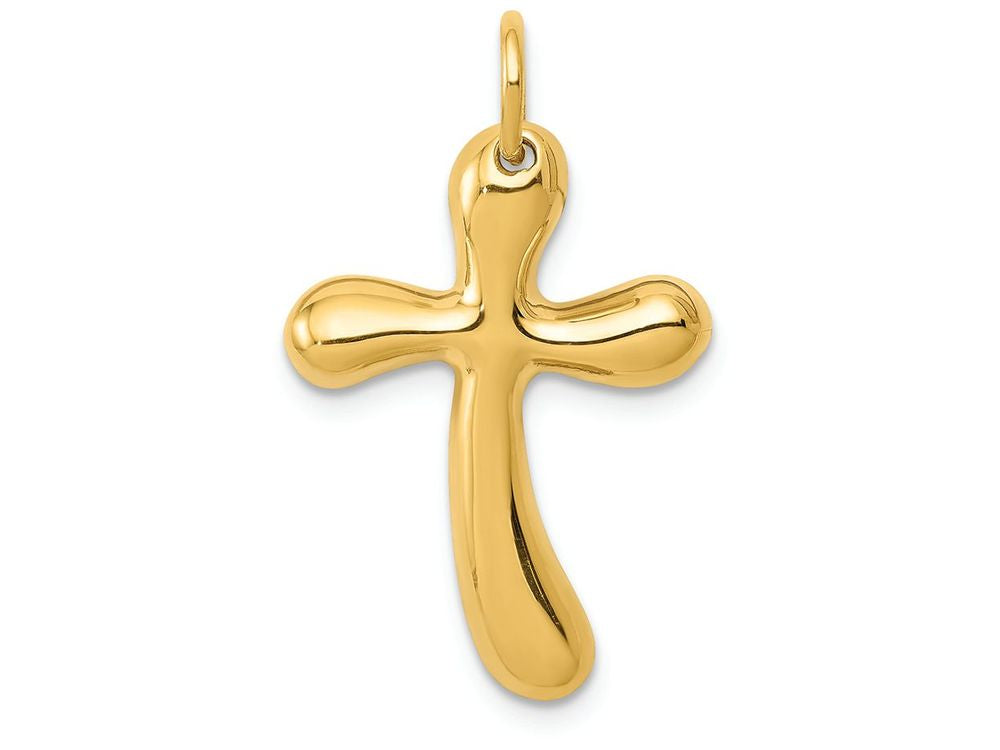 FJC Finejewelers 14k Yellow Gold Polished Freeform Cross Charm
