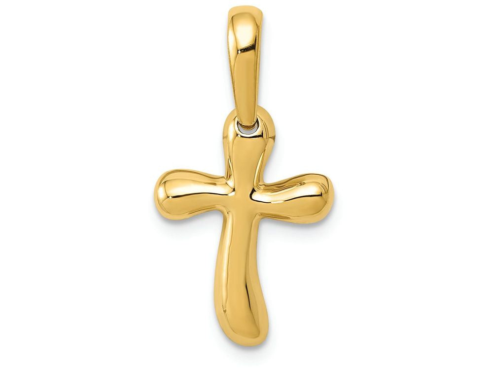 FJC Finejewelers 14k Yellow Gold Small Freeform Cross Charm