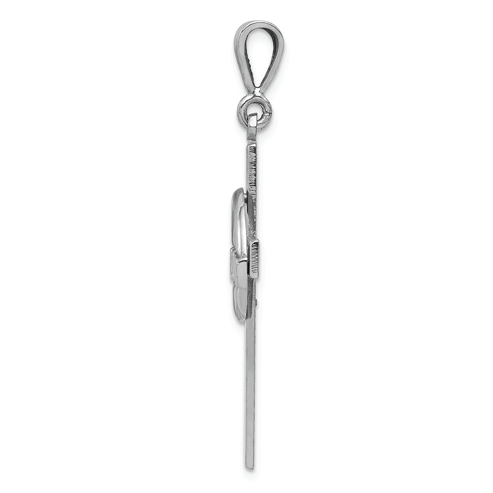 FJC Finejewelers 14k White Gold Claddagh Cross Charm