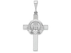 FJC Finejewelers 14k White Gold Claddagh Cross Charm
