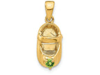 FJC Finejewelers 14k Yellow Gold 3D August Simulated Stone Engraveable Baby Shoe Charm