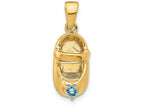 FJC Finejewelers 14k Yellow Gold 3D December Simulated Stone Engraveable Baby Shoe Charm