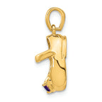 FJC Finejewelers 14k Yellow Gold 3D February Simulated  Stone Engraveable Baby Shoe Charm