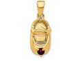 FJC Finejewelers 14k Yellow Gold 3D January Engraveable Red Simulated Stone Baby Shoe Charm