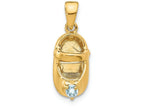 FJC Finejewelers 14k Yellow Gold 3D March Simulated Stone Engraveable Baby Shoe Charm