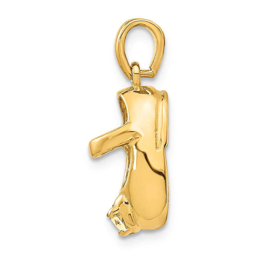 FJC Finejewelers 14k Yellow Gold 3D November Simulated Stone Engraveable Baby Shoe Charm