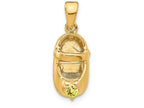 FJC Finejewelers 14k Yellow Gold 3D November Simulated Stone Engraveable Baby Shoe Charm